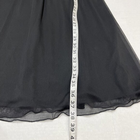 Vintage Buyer‎ Dress Womens L Black Chiffon Babydoll Red Ribbon Sash Y2K Fairy - Picture 7 of 7